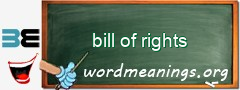 WordMeaning blackboard for bill of rights